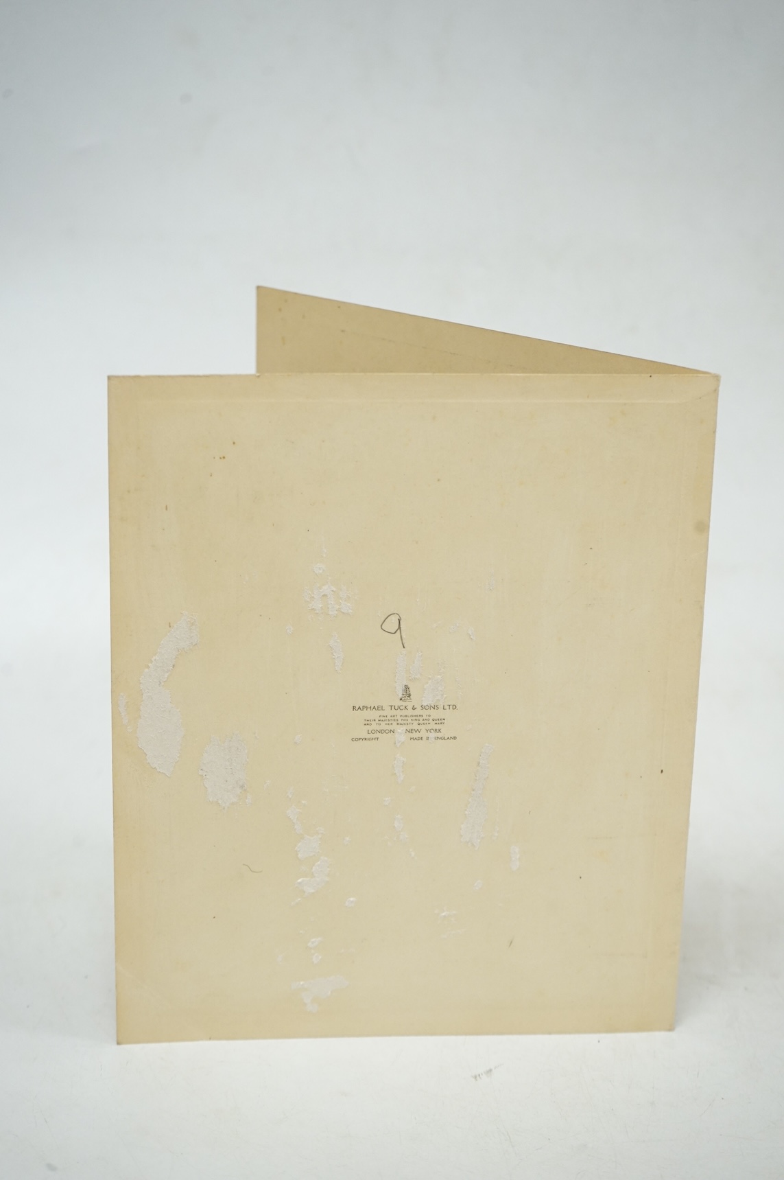 A Royal Christmas card from HM King George VI and Queen Elizabeth for 1944, published by Raphael Tuck and Sons Ltd. with a gilt embossed crown on the front, inside; ‘with best wishes for Christmas and the New Year 1944,
